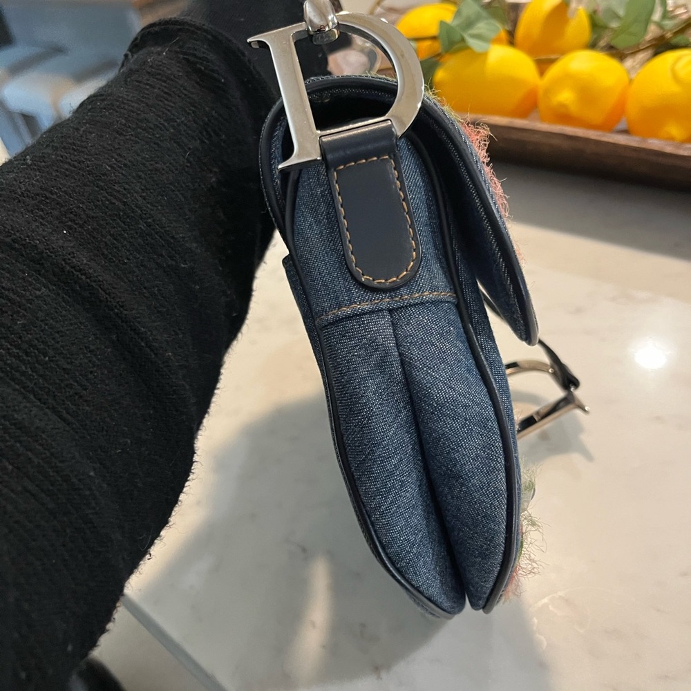RARE Christian Dior Galliano Denim Embellished Saddle Bag - Picture 13 of 16